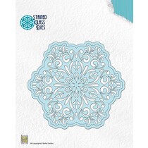 Nellie Snellen, punzonatura e goffratura stencil, Stained Glass Questa - Fantasy fiore 1