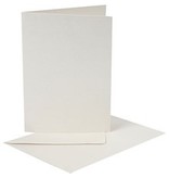 KARTEN und Zubehör / Cards 10 perlemor kort og kuverter, kort str 10,5x15 cm, creme