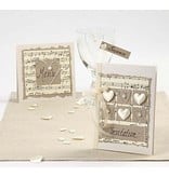 KARTEN und Zubehör / Cards 10 perlemor kort og konvolutter, kort str 10,5x15 cm, cream