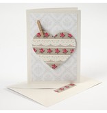 KARTEN und Zubehör / Cards 10 mother of pearl cards and envelopes, card size 10,5x15 cm, cream
