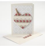 KARTEN und Zubehör / Cards 10 perlemor kort og konvolutter, kort str 10,5x15 cm, cream