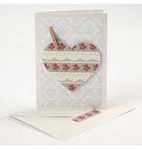 KARTEN und Zubehör / Cards 10 perlemor kort og kuverter, kort str 10,5x15 cm, creme