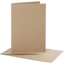 10 cards and envelopes, kraft paper
