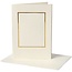 KARTEN und Zubehör / Cards 10 Passepartout cards, card size 10,5x15 cm, off-white, rectangular cut with gold edge