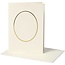 KARTEN und Zubehör / Cards 10 Passepartout card, card size 10,5x15 cm, off-white, bateau neckline with gold edge