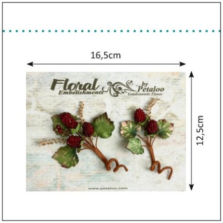 Embellishments / Verzierungen Embellishments, Verzierungen, Beere, Farbe Burgundy, 2 Stück