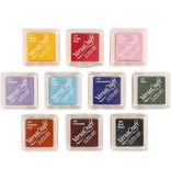 FARBE / STEMPELINK 10 stamp pads, 24x24 mm, 10 colors assortment