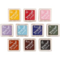 10 stempelkussen, 24x24 mm, 10 kleuren variëren