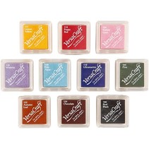 10 stamp pads, 24x24 mm, 10 colors assortment