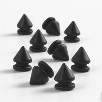 8 Mini Füsschen, D: 8 mm, 10 mm A, Preto