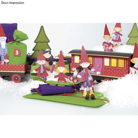 Kinder Bastelsets / Kids Craft Kits Jule Train Craft Kit, en lokomotiv, vogn 6, deco og gnome familie