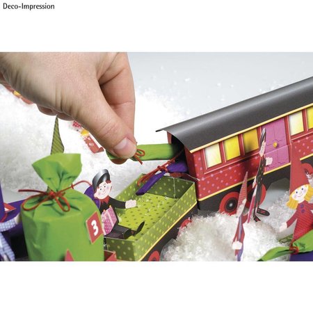 Kinder Bastelsets / Kids Craft Kits Trein van Kerstmis Craft Kit, 1 locomotief, een rijtuig 6, deco en gnome familie