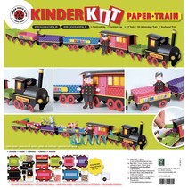 Bastelset Train, 1 Lok,6 Wagen, Deko und Wichtelfamilie