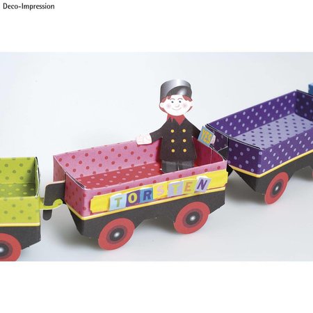 Kinder Bastelsets / Kids Craft Kits Treno Kit Craft, 1 locomotiva, carrozza 6, deco e famiglia gnome