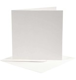 KARTEN und Zubehör / Cards 10 Karten und Umschläge , Kartengröße 12,5x12,5 cm, off-white