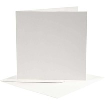 10 cards and envelopes, card size 12,5x12,5 cm, off-white