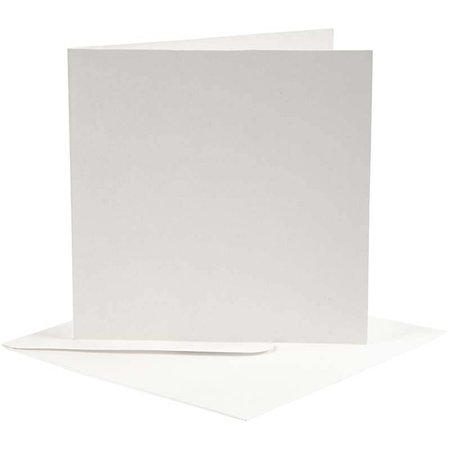 KARTEN und Zubehör / Cards 10 Karten und Umschläge , Kartengröße 12,5x12,5 cm, off-white