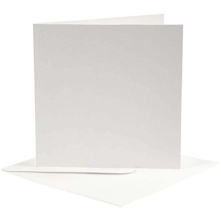 KARTEN und Zubehör / Cards 10 kort og konvolutter, kort størrelse 12,5x12,5 cm, off-white