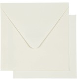 KARTEN und Zubehör / Cards 10 kort og konvolutter, kort størrelse 12,5x12,5 cm, off-white