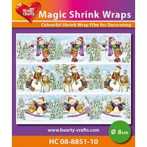 Magic shrink films, snowmen (⌀ 8 cm)