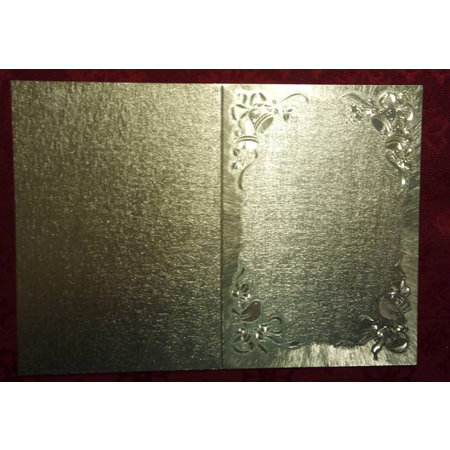 KARTEN und Zubehör / Cards 2 dubbele kaarten in metaal graveren, kleur metallic, met bel-motief