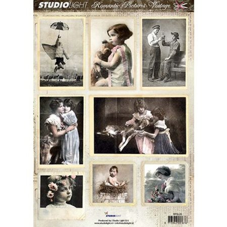 Vintage, Nostalgia und Shabby Shic Folha de corte A4 - imagem romântica