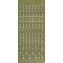 Sticker ark, 10x23cm tyske tekst: Glædelig jul, lodret til guld