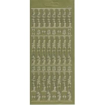 Stickerbogen, 10x23cm deutsche Text: Frohe Festtage, senkrecht in Gold