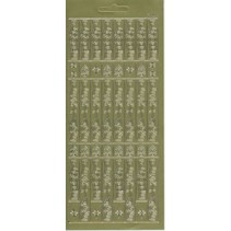 Stickervel, 10x23cm Duitse tekst: Merry Christmas, verticaal in goud