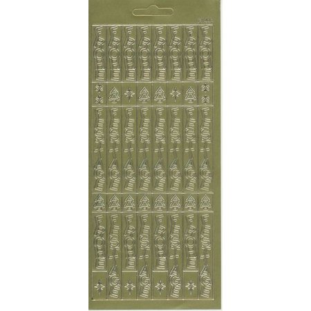 Sticker feuille d'autocollants, 10x23cm texte allemand: Joyeux Noël, à la verticale en or