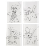 BASTELZUBEHÖR / CRAFT ACCESSORIES Shrink wrap with sticker, Journal 10,5x14,5 cm, 4 sort. Sheet