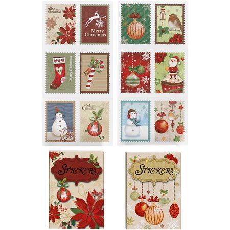 Sticker autocollant déchiquetée Jolie, la taille 25x33 mm, 36 ordre, motif de noël
