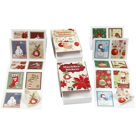 Sticker Hübsche gezackte Sticker, Größe 25x33 mm, 36 sortiert, weihnachtsmotive