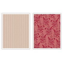 2 Embossing Folder 11,43x14,61 cm, border og Botanicals