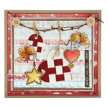 Marianne Design Marianne projeto, carimbo e estêncil em relevo, Craftables - corações escandinavos de Eline