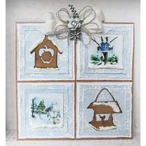 Marianne design, estampagem e gravação stencil, Craftables - Birdhouse de Tiny