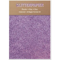 Glitter papier irisé, format A4, 150 g / m², lilas