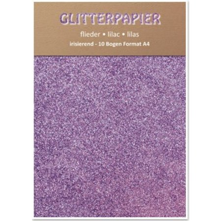 DESIGNER BLÖCKE  / DESIGNER PAPER Glitter iridescent paper, format A4, 150 g / sqm, lilac