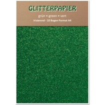 Glitter carta iridescente, formato A4, 150 g / mq, verde