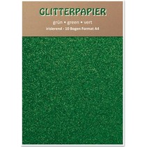 Glitter carta iridescente, formato A4, 150 g / mq, verde