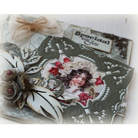 Joy!Crafts und JM Creation Stamping and embossing stencil, Craftables -a magnificent setting