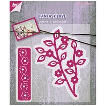 Marianne Design, het stempelen en embossing stencil, tak met bloemen