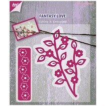 Marianne Design, het stempelen en embossing stencil, tak met bloemen