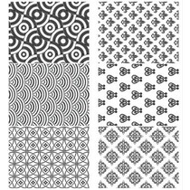 Scrapbook Background Sticker characterized in great detail in silver or gold