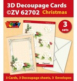 KARTEN und Zubehör / Cards Craft Kit voor 3 Decoupage Card + 3 enveloppen
