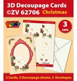 KARTEN und Zubehör / Cards Bastelset für 3 Decoupage Karten + 3 Umschläge