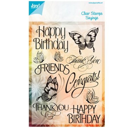 Joy!Crafts und JM Creation Klare stempler, sommerfugle og tekst
