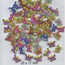 10 decorative buttons 33 x 35mm, Theme: Butterflies