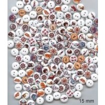 10 decoratieve knopen 15 mm Thema: Maritiem