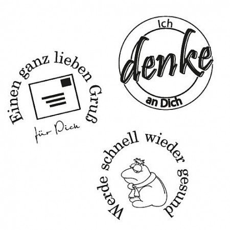 Stempel / Stamp: Transparent Stempel Clear,Ich denke an Dich, 3 - teilig, transparent